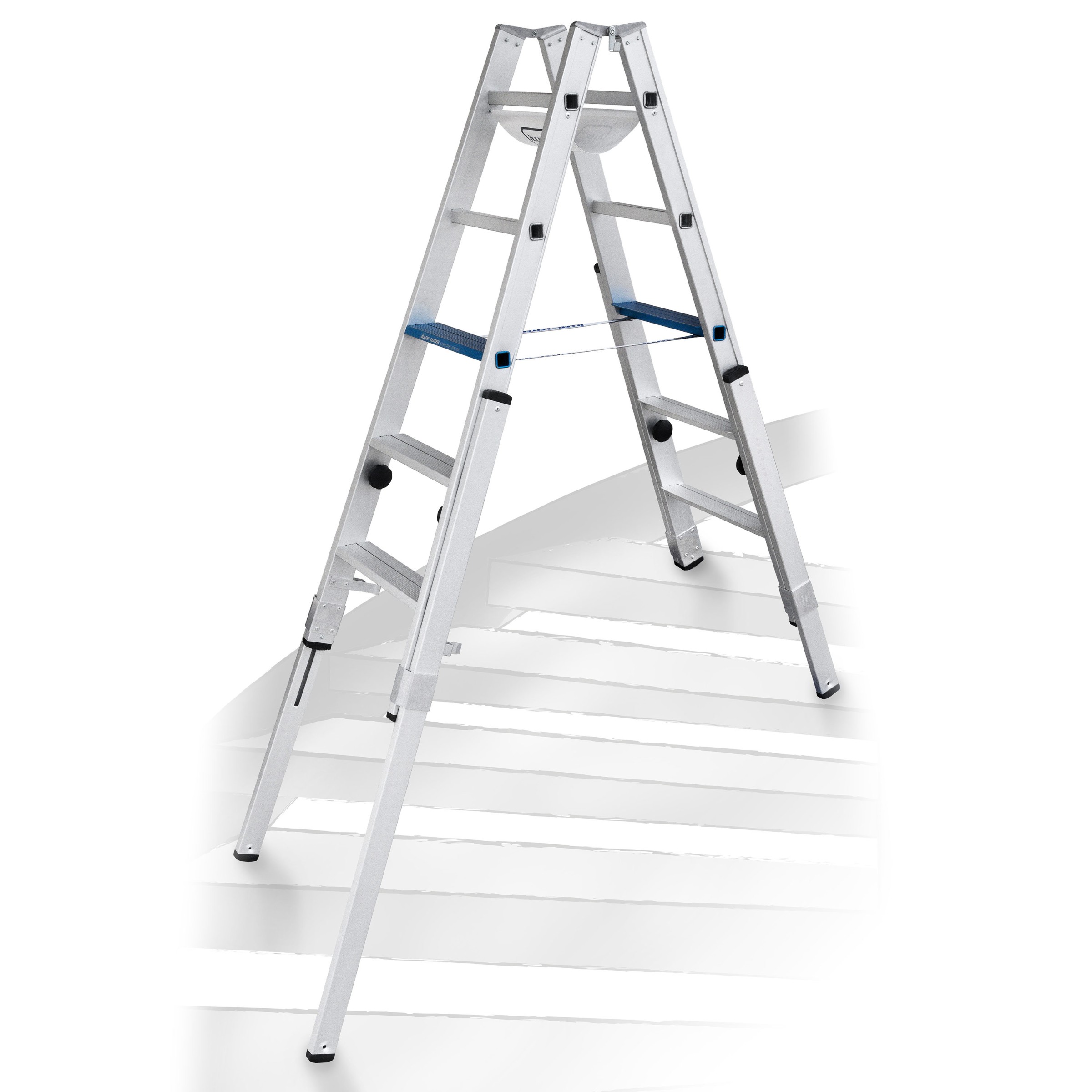 Topleiter | Iller Stufen- Treppenhausleiter Multilift Ergo Plus eloxiert