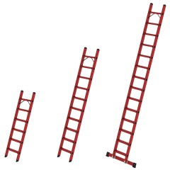 MUNK GFK- Stufen- Anlegeleiter mit Nivello-Leiterschuhen