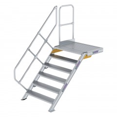MUNK Treppe mit Plattform 45° inkl. einen Handlauf, 1000mm Stufenbreite, 6 Stufen