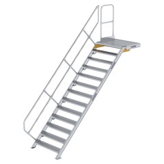 MUNK Treppe mit Plattform 45° inkl. einen Handlauf, 1000mm Stufenbreite, 13 Stufen