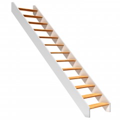Dolle Raumspartreppe Paris ohne Setzstufen Buche weiß Treppenlauf gerade ohne Geländer