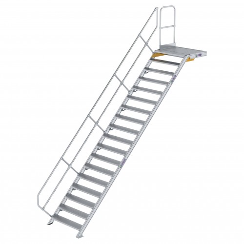 MUNK Treppe mit Plattform 45° inkl. einen Handlauf, 1000mm Stufenbreite, 18 Stufen