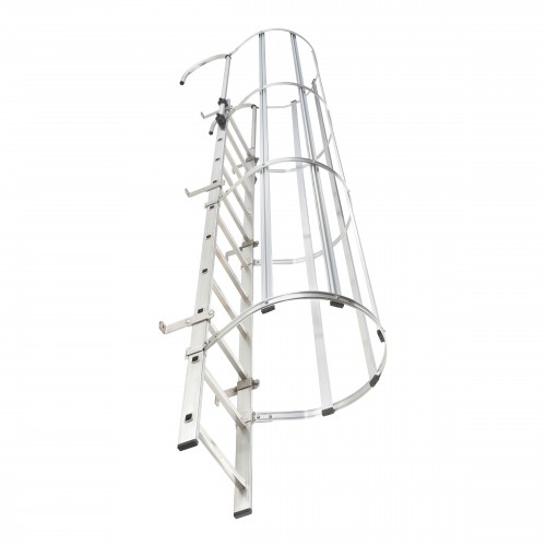 Hailo Steigleiter mit Rückenschutz VAM-16 Edelstahl 4,48m