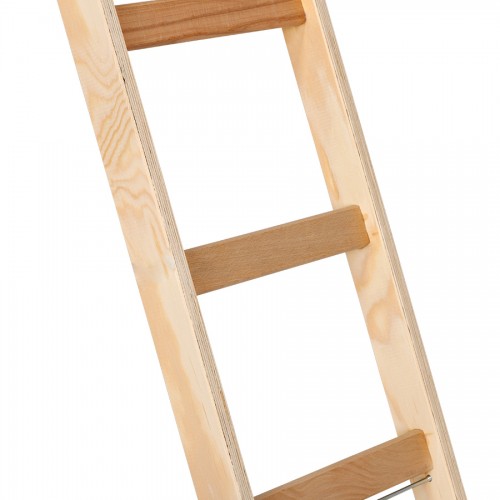 Euroline Holz Sprossenanlegeleiter inkl. 2 rutschsichere Leiterfüße 8 Sprossen