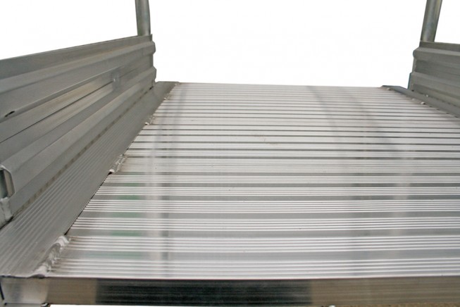 MUNK Podestleiter fahrbar Aluminium geriffelt 2x5 Stufen