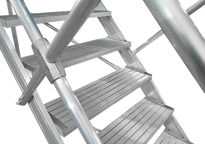 Topleiter | MUNK Treppen-Modul Laufsteganlage Aluminium geriffelt