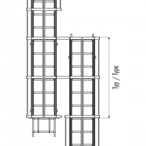 Hailo Umstiegs-Einheit für Steigleitern Typ 1680, 40x20mm aus Stahl verzinkt