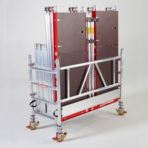 Altrex MiTower PLUS Fahrgerüst Safe-Quick®2 Geländer 1-Person-Aufbau Aluminium mit breiter Holz-Plattform 0,75x1,72m 6,20m AH