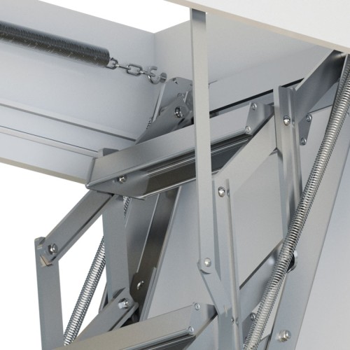 Dolle Bodentreppe clickFIX® vario 120x60cm Aluminium-Scherentreppe 386–415cm Raumhöhe mit U-Wert 0,49