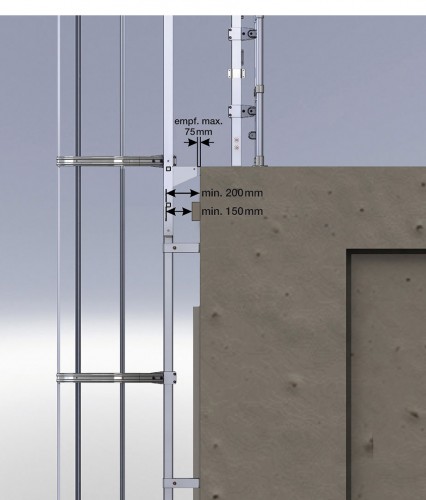 MUNK ortsfeste Steigleitern Stahl verzinkt, 11,76m SH PG2