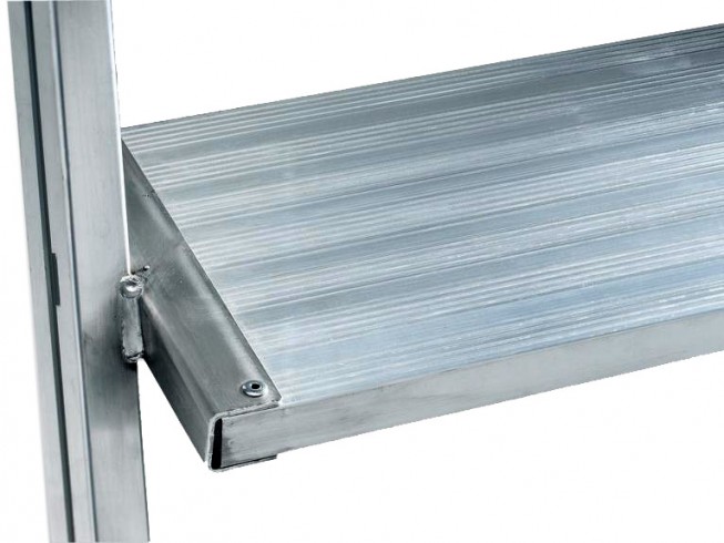 MUNK Podestleiter fahrbar Aluminium geriffelt 2x8 Stufen