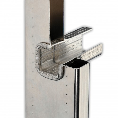 Hailo Steigleiter mit Rückenschutz ALM-25 aus Aluminium + Stahl verzinkt 7,00m