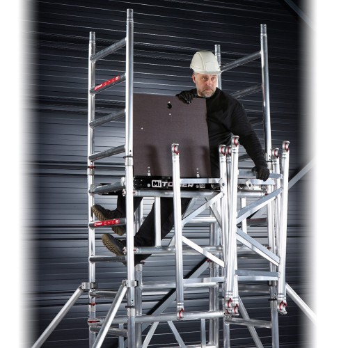Altrex MiTower 1-Personen-Gerüst Aluminium mit Fiber-Deck Plattform 0,75x1,27m 4,20m AH